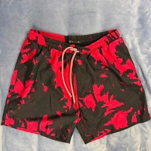 INC International Concepts red & black swim trunks men Size M